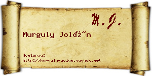 Murguly Jolán névjegykártya