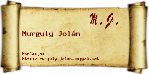 Murguly Jolán névjegykártya